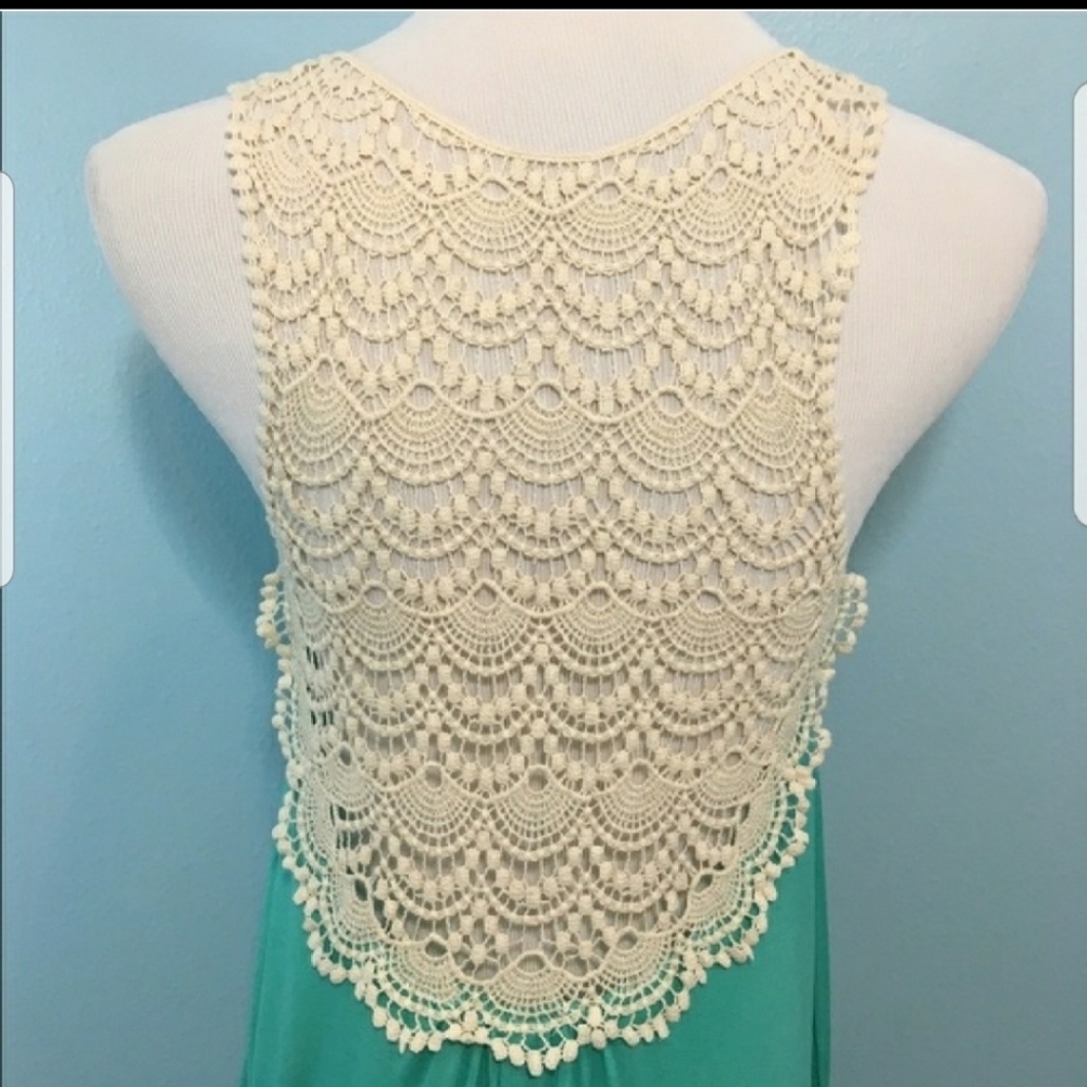 Knit Dress W/ Crochet Back Detail, Sleeveless - Picture 6 of 14